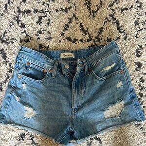Madewell Distressed Blue Jean Shorts